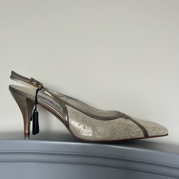 Brand New Italian Swarovski Crystal Slingback Kitten Heels - Picture 12 of 12